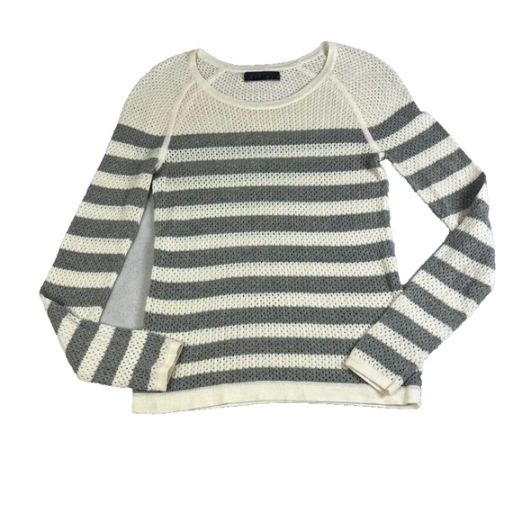 Velvet by Graham & Spencer Sweater Women's P (0-2) Gray White Striped - Picture 1 of 5